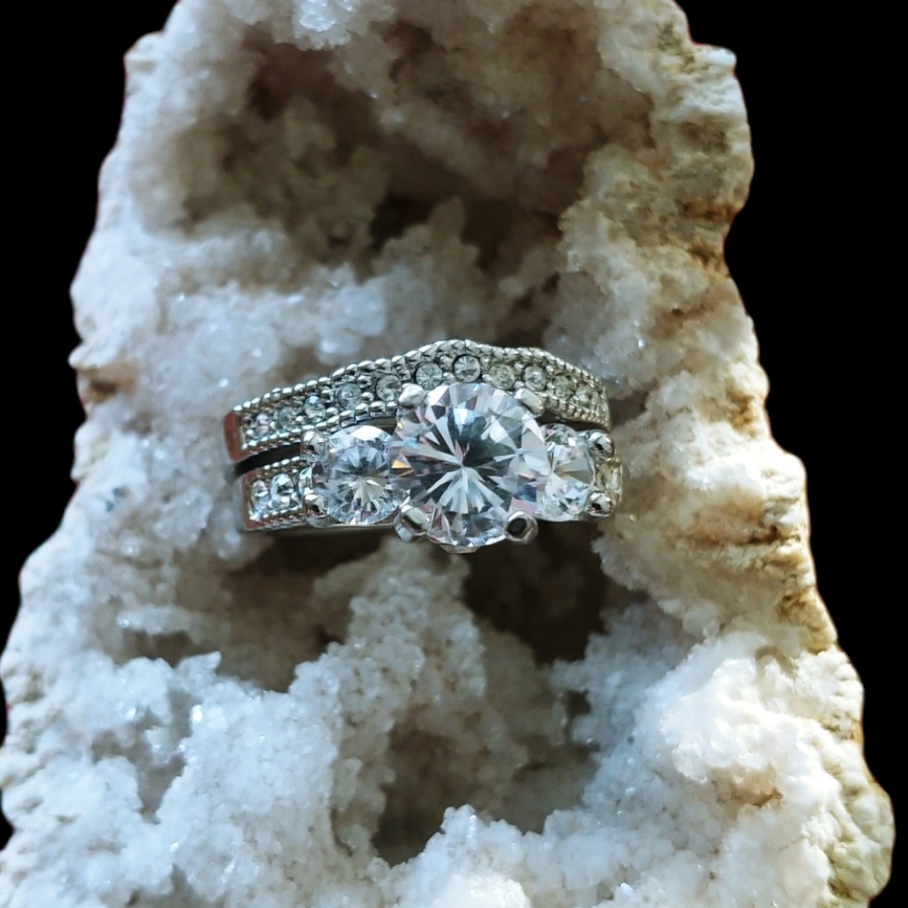 Silver Diamond Ring set